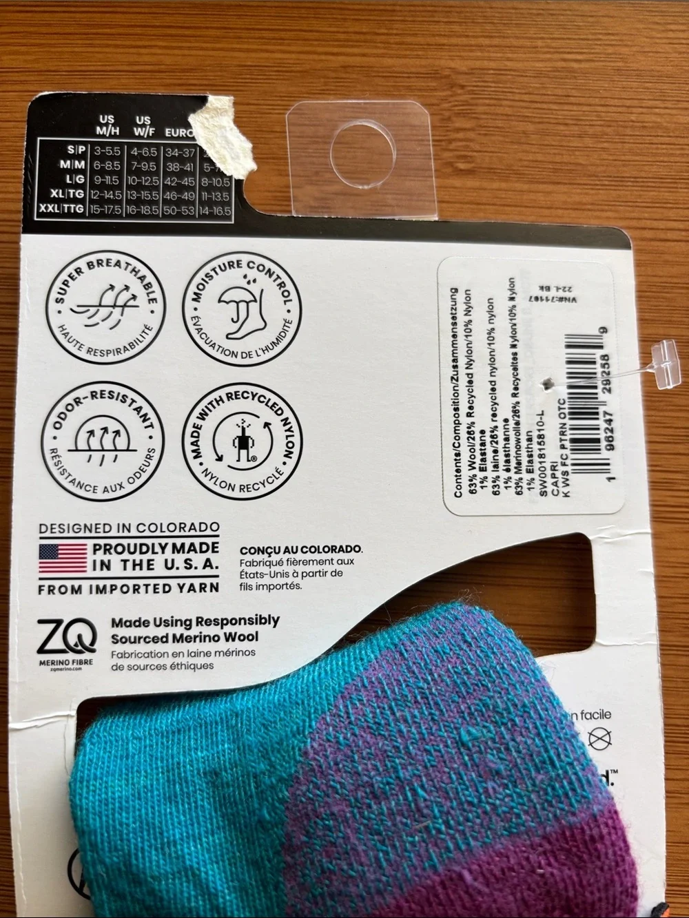 Smartwool Teal Patterned Kids' Wintersport Socks